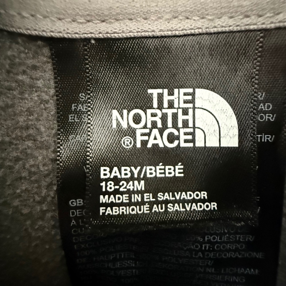 The North Face Kids Glacier Full Zip Fleece Hoodie Gray 18-24 Months NF0A3Y65 - Picture 3 of 6